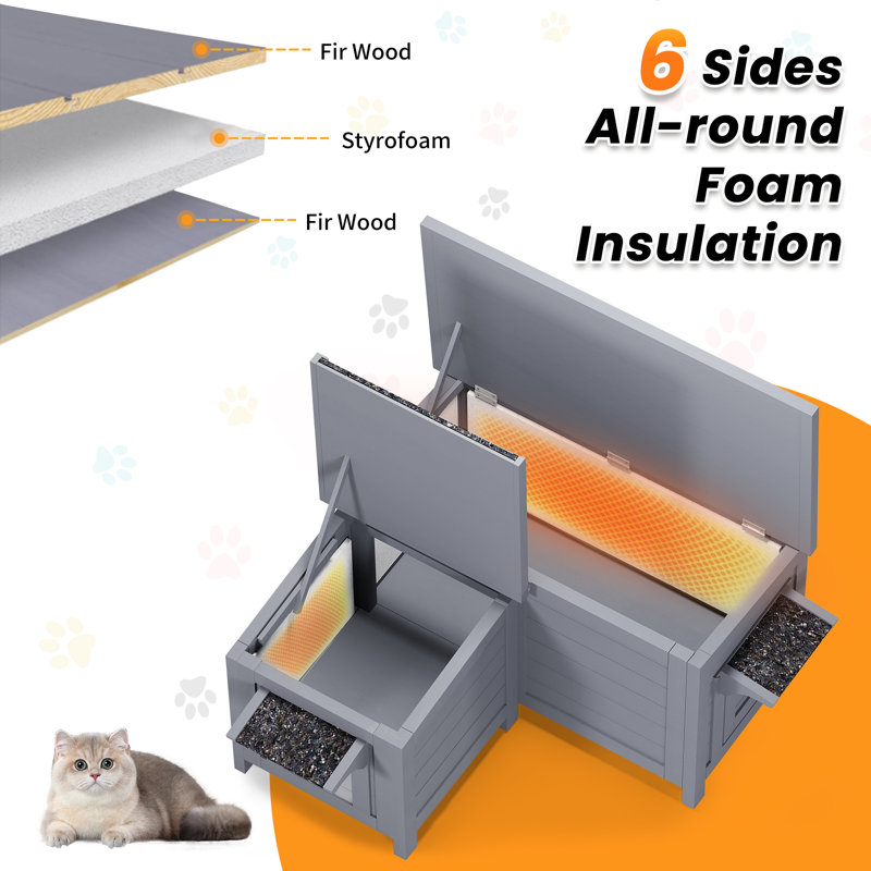Insulated cat box clearance